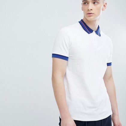 Best Quality Custom Contrast Collar Polo In White QA-2271 (1)