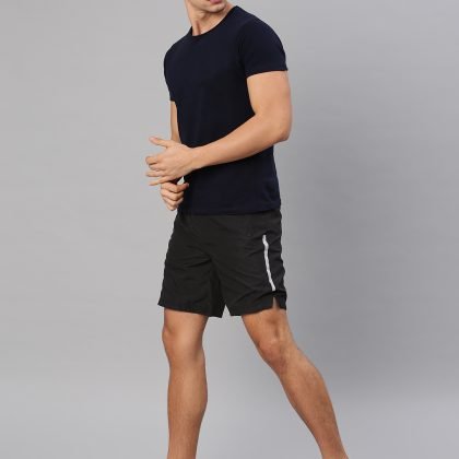 Best Trendy Men Black Solid Regular Fit Sports Shorts QA-2457
