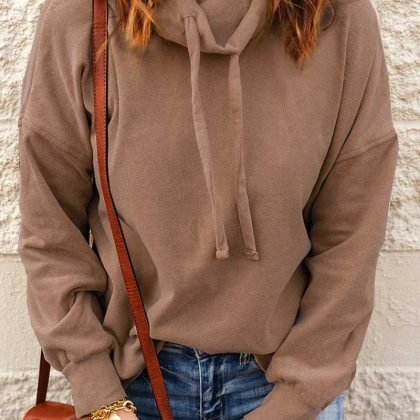 Black Cowl Neck Wholesale Custom Made Plain Drop Shoulder Sweatshirt QA-2279