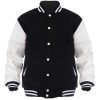 Black & White Wool & Leather College Letterman Jacket QA-2636