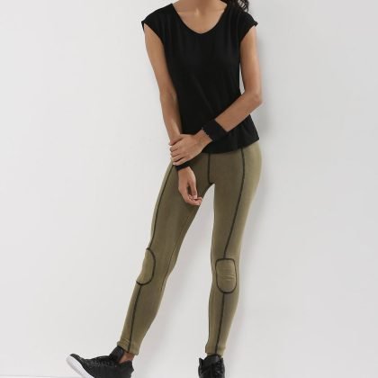 Cotton Sexy Patch And Seam Women Tights Leggings QA-2516