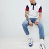 Custom Color Block Pique Polo Regular Fit In White QA-2299