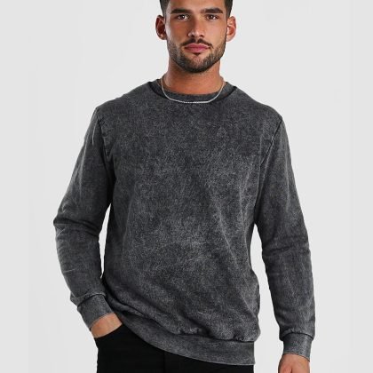 Custom Logo Supplier Private Label Acid Washed Sweatshirt QA-2422