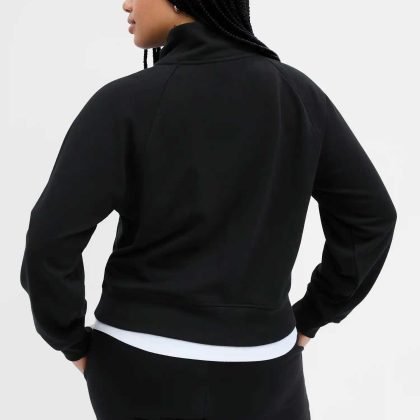 Custom Logo Women Cropped Half Zip Pullover Sweatshirt Tracksuit QA-2253