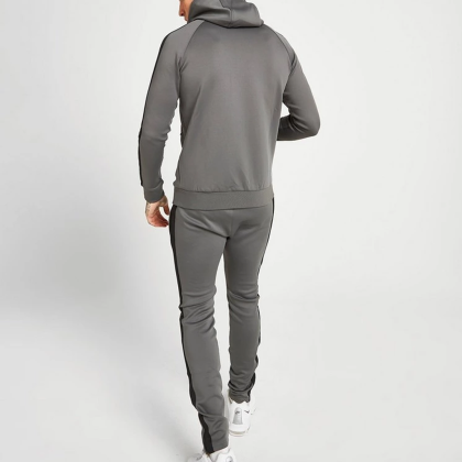 Custom Men Hoodie and Jogger Pant Zipper Tracksuit Set Gym Sports Wear QA-2397