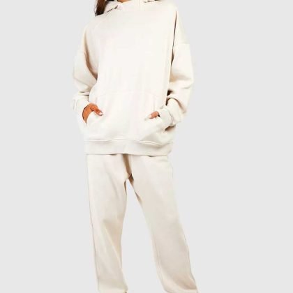 Custom Print Oversized Thick Fleece Drop Shoulder Women Hoodie Tracksuit QA-2262