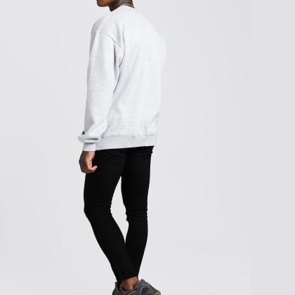 Grey Marl Basic Crew Neck Fleece Sweatshirt QA-2424