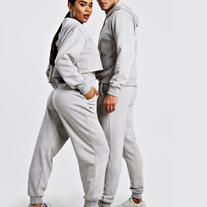 Customized Embroidered Cropped Hoodie Tracksuit Unisex QA-2398