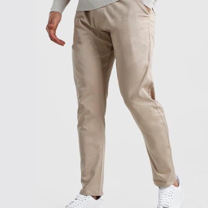 Customized Men Premium Sweat pant Beige Skinny Fit Trouser