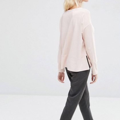 Drop Shoulder Long Sleeve Loopback Top QA-2584