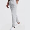 Grey Marl Basic Skinny Fit Fleece Jogger Pant For Men