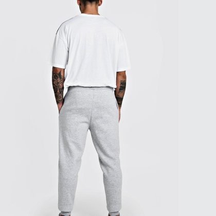 Grey Marl Basic Skinny Fit Fleece Jogger Pant For Men