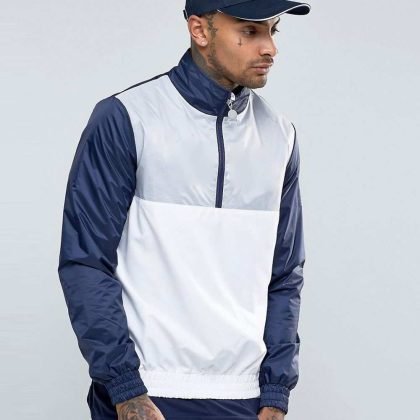 Half Zipper Coach Overhead Windbreaker Jacket QA-2656