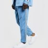 High Quality Custom Dusty Blue Jogger Pant With Side Tape QA-2447