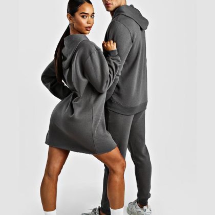 High Quality Custom Oversized Embroidered Hoody Tracksuit Unisex QA-2399
