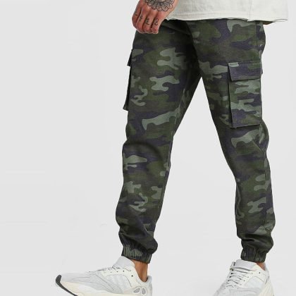High Quality Custom Men Sweatpants Khaki Camo Cargo Trouser A-2442