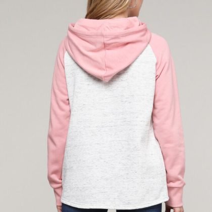 High Quality Custom Print Women Raglan Pullover Hoodie QA-2236