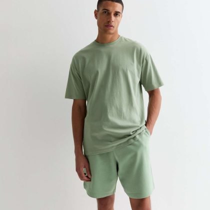 High Quality Light Green Relaxed Fit Drawstring Fleece Shorts QA-2460