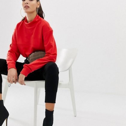 High Quality Neck Drawstring Cropped Sweatshirt QA-2553