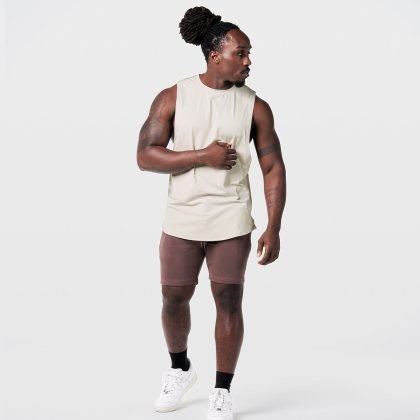 Hot Selling Men Gym Wear Sports Tank Top With Side Splits QA-2613