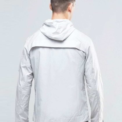 Jacket With Hood Showerproof In Slim Fit Grey QA-2657