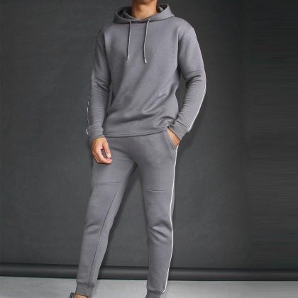 Men Active Skinny Fit Reflective Piping Tracksuit QA-2402