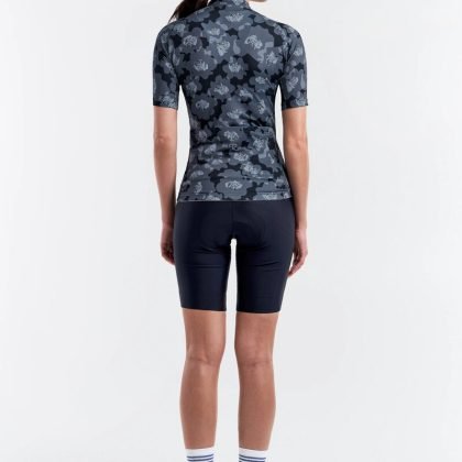 Manufacturer Wholesale Customized Skinny Fit Crewneck Zipper Women Cycling Uniform QA-2377