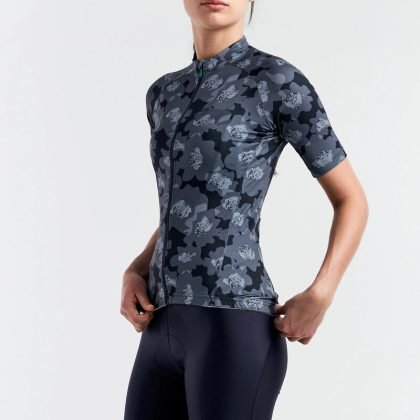 Manufacturer Wholesale Customized Skinny Fit Crewneck Zipper Women Cycling Uniform QA-2377