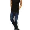 Men Black Sleeveless T Shirt With Your Personal Brands QA-2326