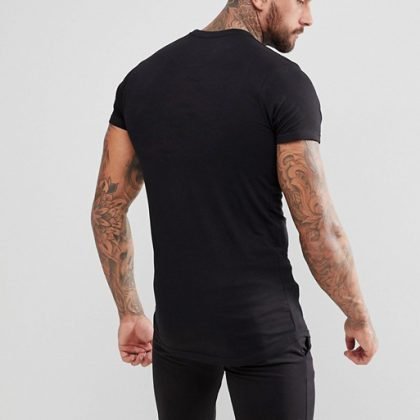 Men Black T shirt With Chevron Custom Printing QA-2327