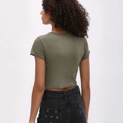 Most Popular And Trendy Crew Neck Crop Top QA-2558