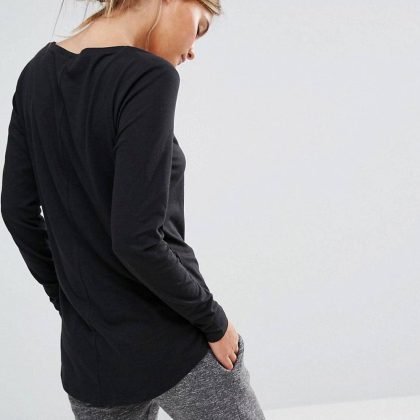 New Look Long Sleeve Curve Hem T Shirt QA-2587