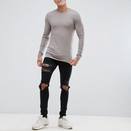 New Muscles Gym Fit Long Sleeves Men T Shirt QA-2332