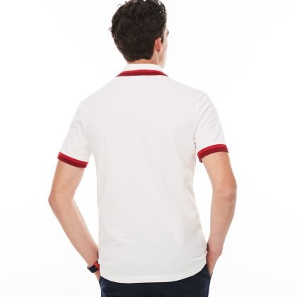 New Slim Fit Contrast Accents Stretch Pique Polo Shirt QA-22109