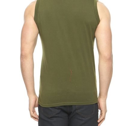 New Street Style Olive Green Sleeveless Round Neck Trendy T Shirt QA-2333