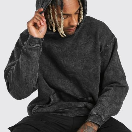 Oversized Heavy Weight Acid Washed Man Hoodie