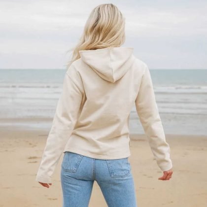 Personalized Relaxed Fit Cream Color Women Hoodie QA-2235
