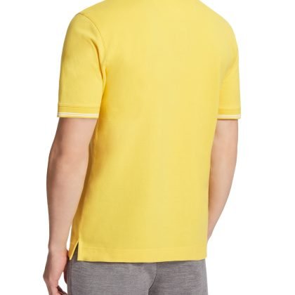 Pique Logo Yellow Cotton Polo Shirt With Bottom QA-22117