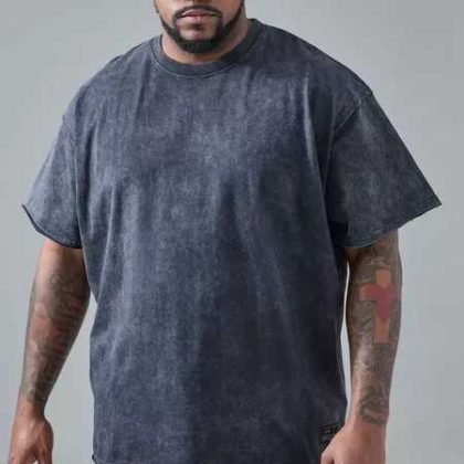 Plus Size Men Active Wear Acid Wash T Shirt QA- 2338