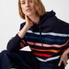 Pullover Stripes Drop Shoulder Hoodie Women QA-2288
