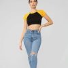 Stay Relevant Crop Top Black Mustard QA-2563