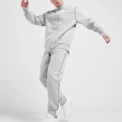 Wholesale Custom Blue Taping Fleece Tracksuit For Jogging QA-2395