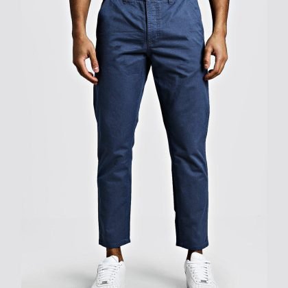 Wholesale Custom Logo Blue Slim Fit Rigid Trouser QA-2448