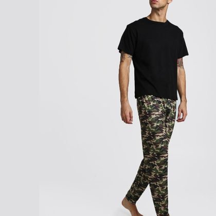 Wholesale Custom Made Camo Pant Lounge Set QA-2440