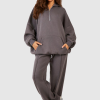 Wholesale Custom Made Half Zipper Hoodie Tracksuit QA-2259