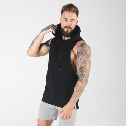 Wholesale High Quality Men's Gym Wear Custom Embroidery Logo Hoodie Sweatshirt QA-2250