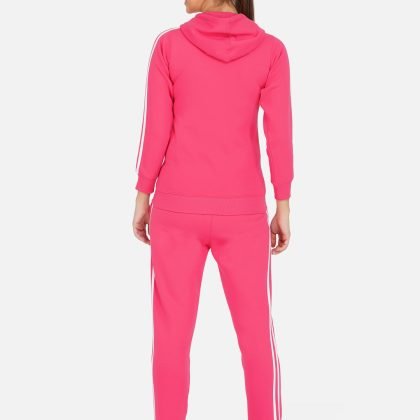 Winter Fleece Front Zipper Striped Women Hoodie Tracksuit QA-2273