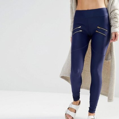 Women New Stylish Trendy Zippers Tights Leggings QA-2531